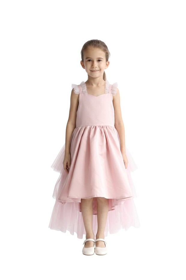 Sleeveless Long Tail Dress Light Pink