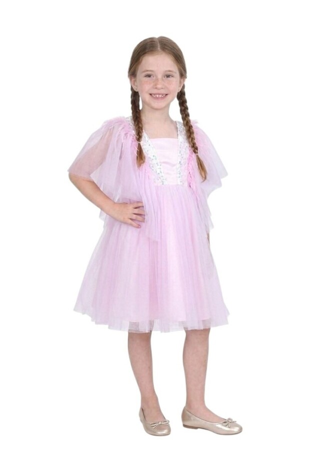 Dragonfly Dress with Sequins Baby Pink