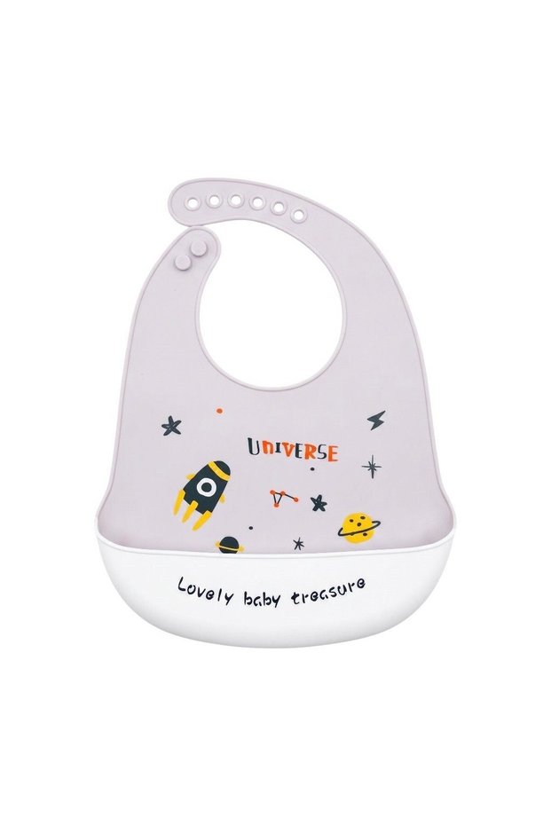Lovely Baby Treasure Silicone Bib - Universe Space – Purple