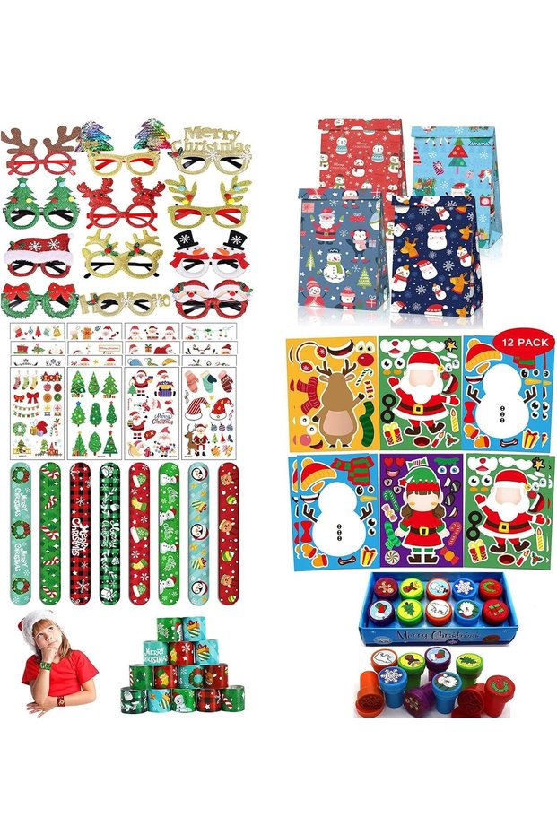 70PC Christmas Party Favors for Kids Gifts Christmas Toys, Xmas New Year Holiday Party Decorations Supplies for Boys Girls, Xmas Goodie Bag Stocking Stuffers for Party Games Toys