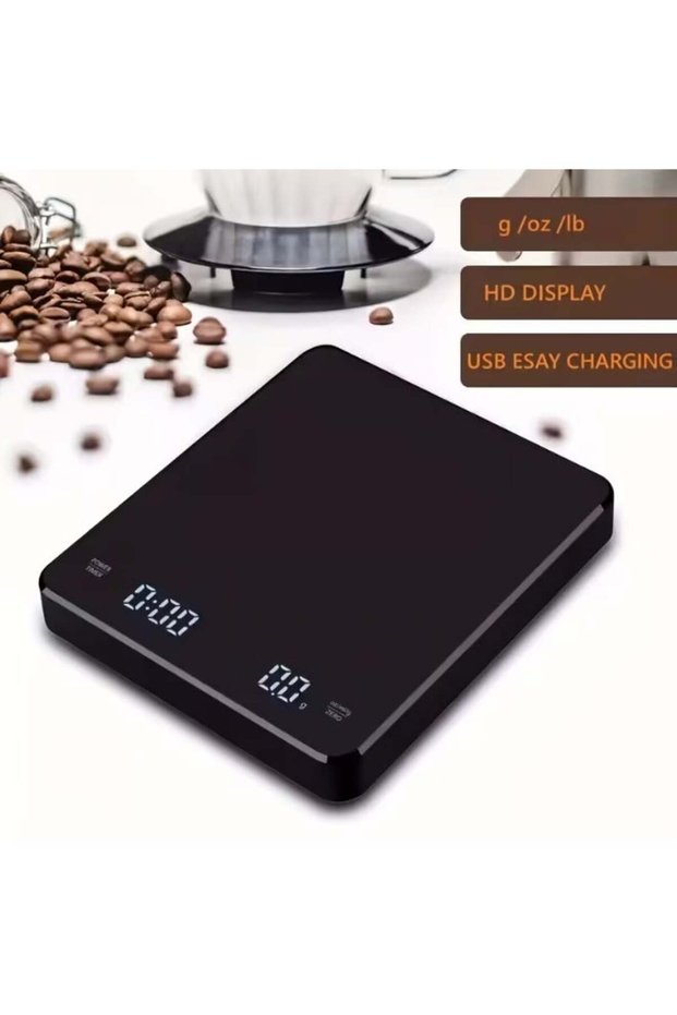 ميزان قهوة KitchenTour مع شاشة LED ذكية ومؤقت تلقائي بالجرام