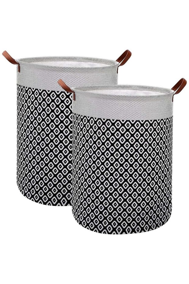 2 Pack Laundry Baskets, 65 L Foldable Waterproof Laundry Basket Laundry Hamper Bag Washing Bin Cloth