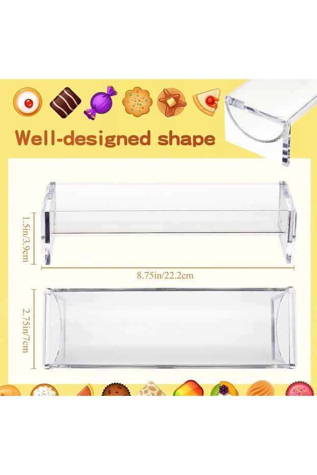 2 Pcs Clear Cracker Tray Serving Rectangular Holder Acrylic Food Display Stands Party