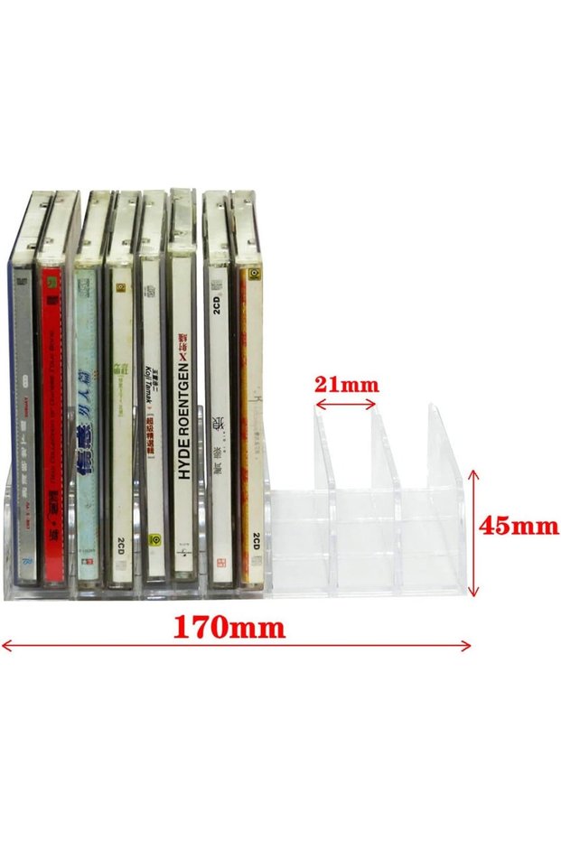 رف السجل DVD Storage Box Tray Clear Acrylic CD Holder Rack Stackable Display Organizer