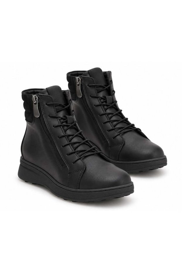 8025 Genuine Leather Daily Women's Boots-Black