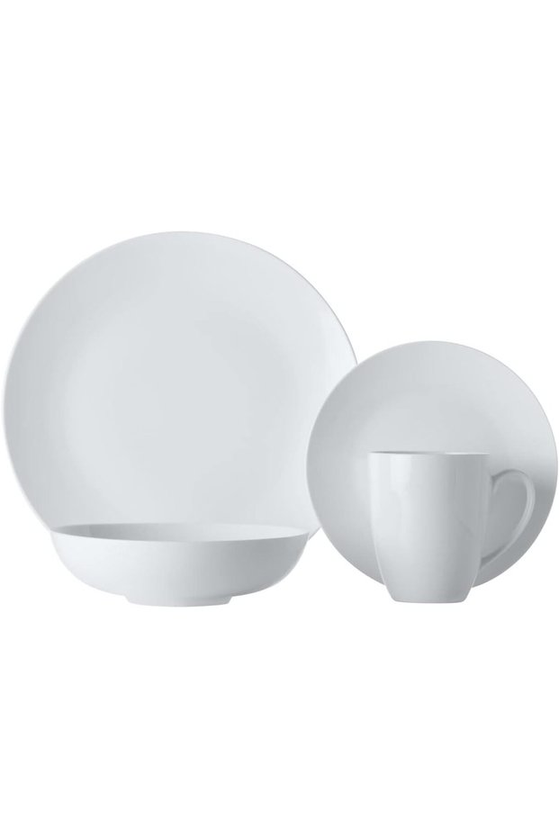 White Basics Fitzrovia Coupe Dinner Set 16 Piece Gift Boxed