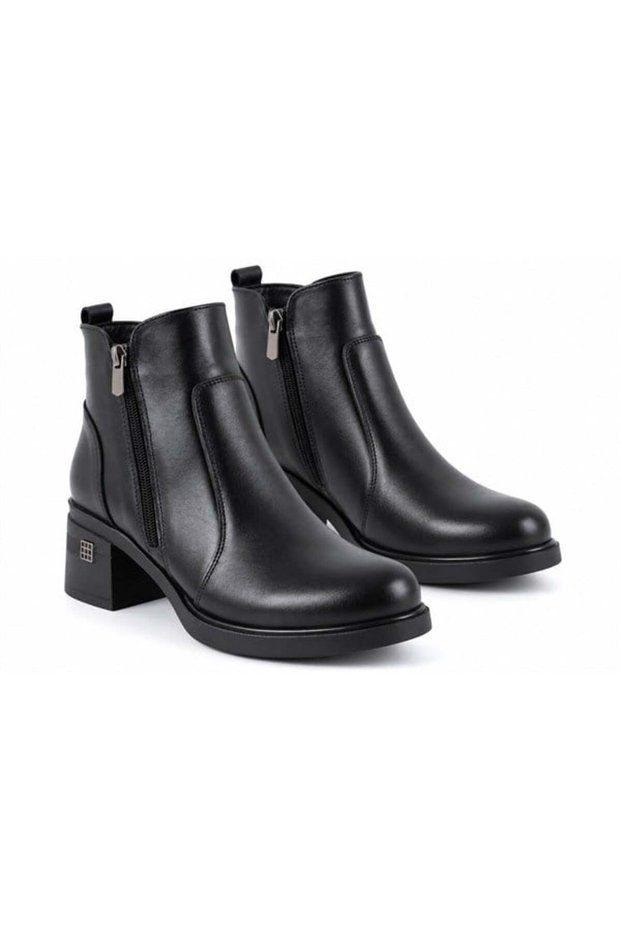 2700 Genuine Leather Women's Casual Boots—Black
