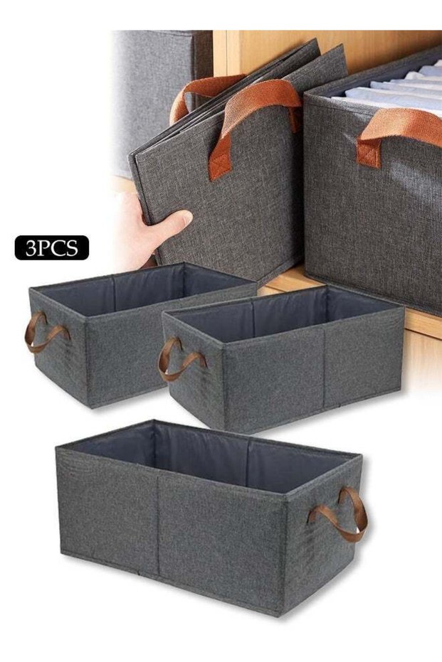 DUNISO 3 Pcs Wardrobe Clothes Organizer Foldable Clothes Storage Box ,Closet Organizer