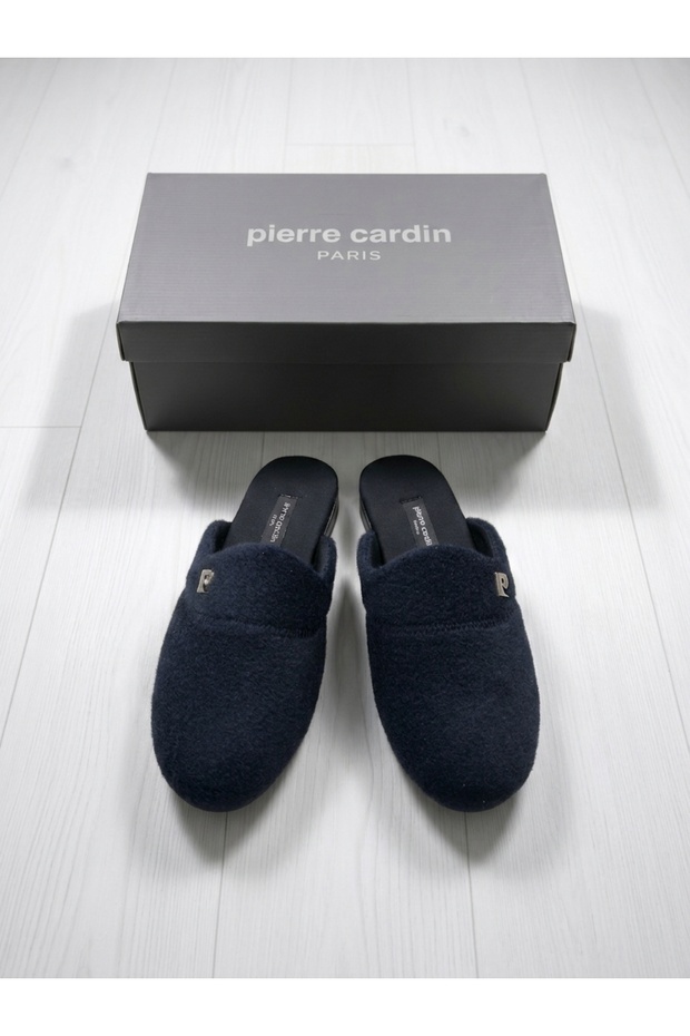 2027 Season New Model Felt, Heat-Retaining Men's Groom's Wedding Set with Emblem, Boxed NAVY Blue Slippers