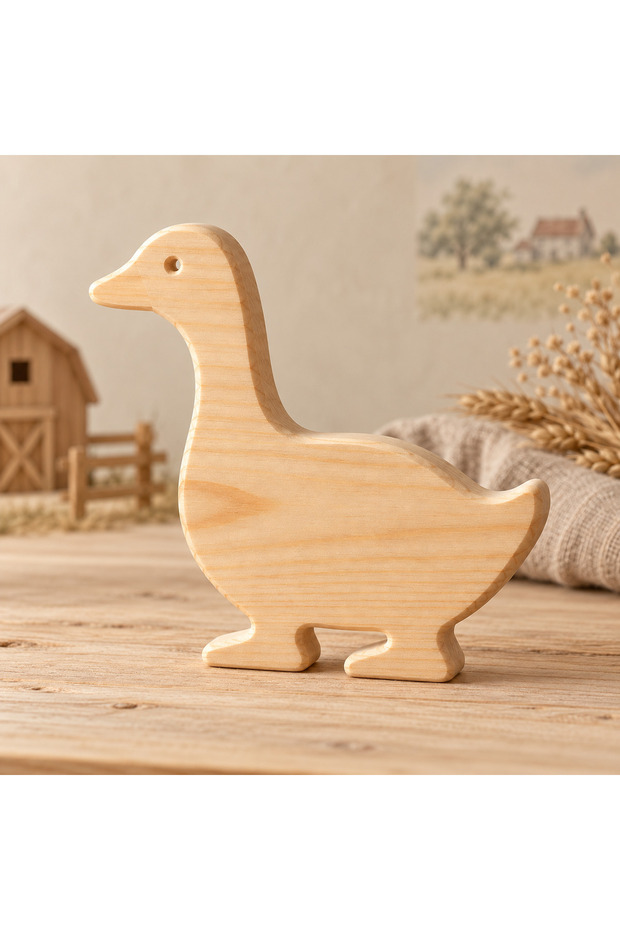Wooden Paintable Toys, Farm Animals, Handmade Natural, Gift Toys