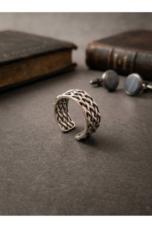 Adjustable Multi-Row Knit Wide-Band Ring—Open Ring That Fits Any Finger
