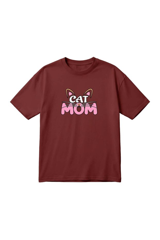 "Cat Mom" Printed Unisex Oversized T-Shirt