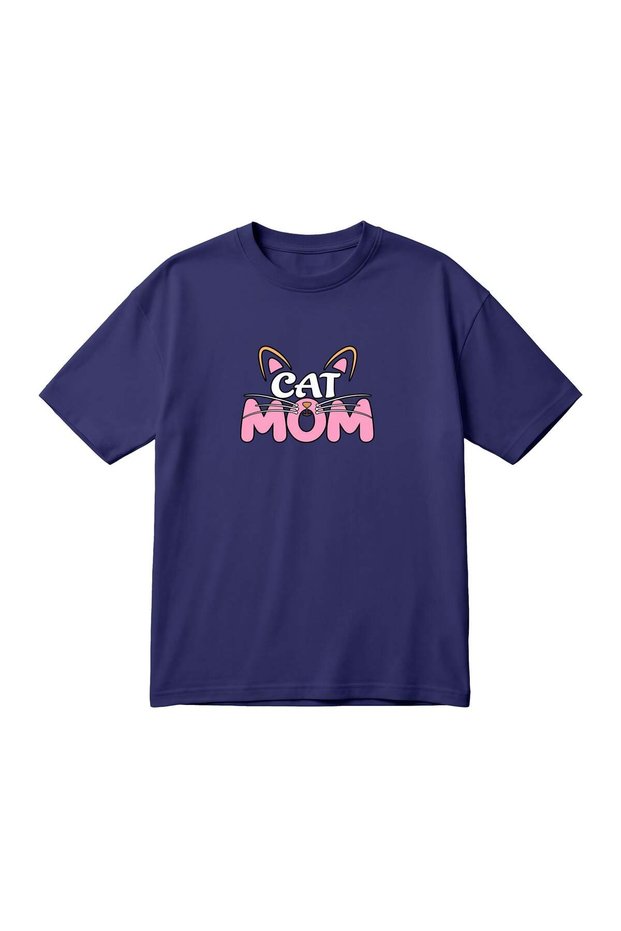 "Cat Mom" Printed Unisex Oversized T-Shirt