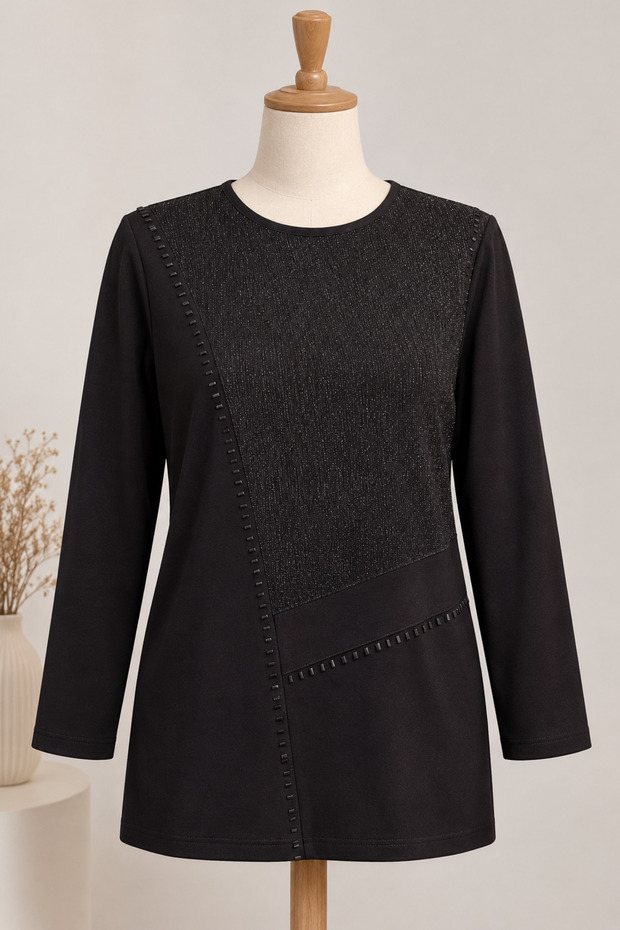 Women's Luxury Plus-Size Long-Sleeve Viscose Blouse