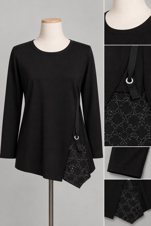 Women's Luxury Plus-Size Long-Sleeve Viscose Blouse
