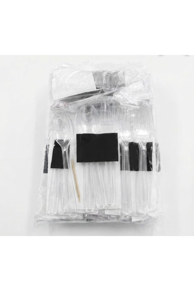 Luxury Package: Set of 6 Disposable Plastic Forks and Spoons, Pack of 50