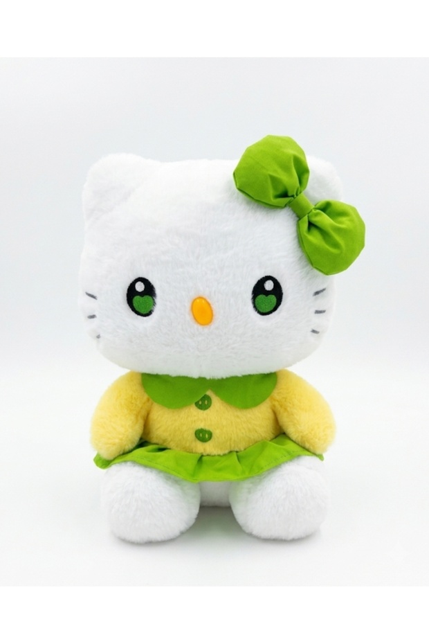 Elf Hello Kitty Green Plush Toy, 30 cm, made of soft, fluffy plush fabric