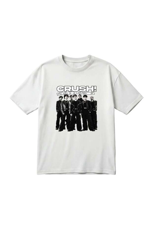 Crush-Printed Unisex Oversized T-Shirt
