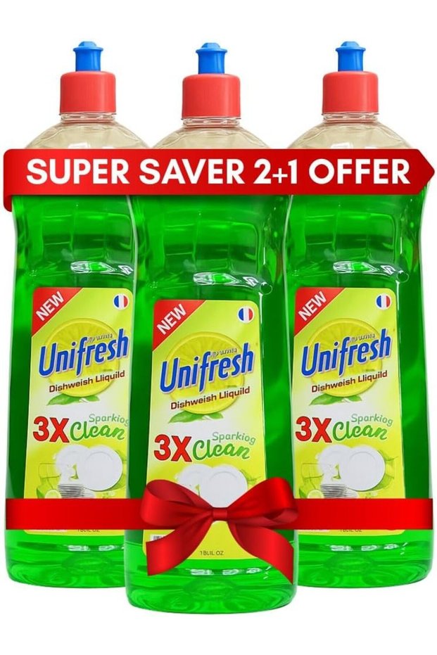 Dishwashing Liquid Lime Green 1L (Pack of 3) - Powerful Grease Removal, Fresh Lime Scent, Antibacterial Formula for Sparkling Clean Dishes