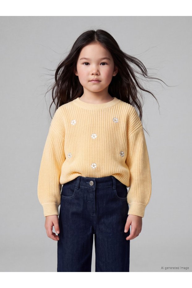 I Embroidered Girls' Sweater from Freezen Store