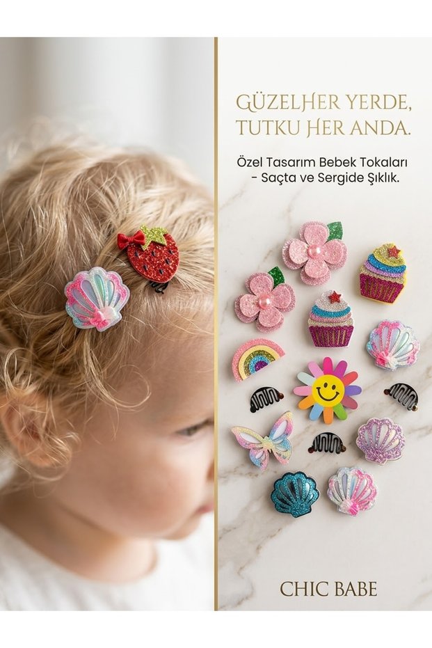 3-Pack Hairless Baby Hair Clips with Snap Buttons
