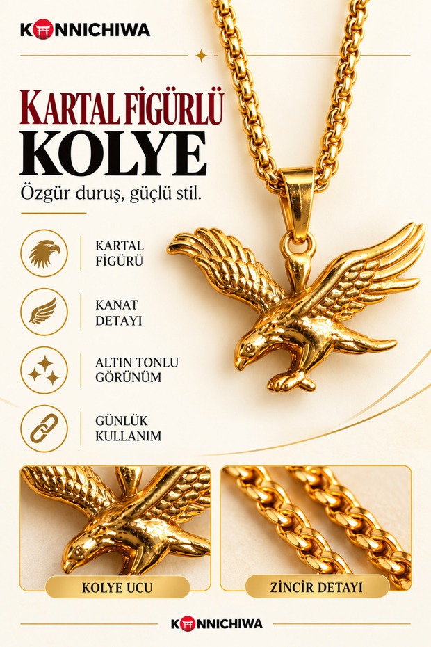 Steel Eagle Necklace Flying American Eagle Hip Hop Pendant Stainless Jewelry Accessory Unisex