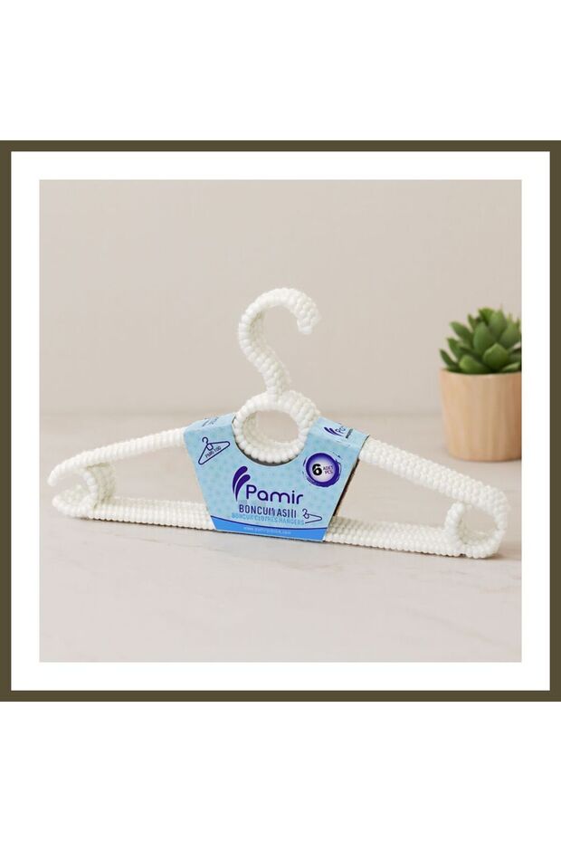 Beaded Plastic Clothes Hanger, Pack of 6, BX