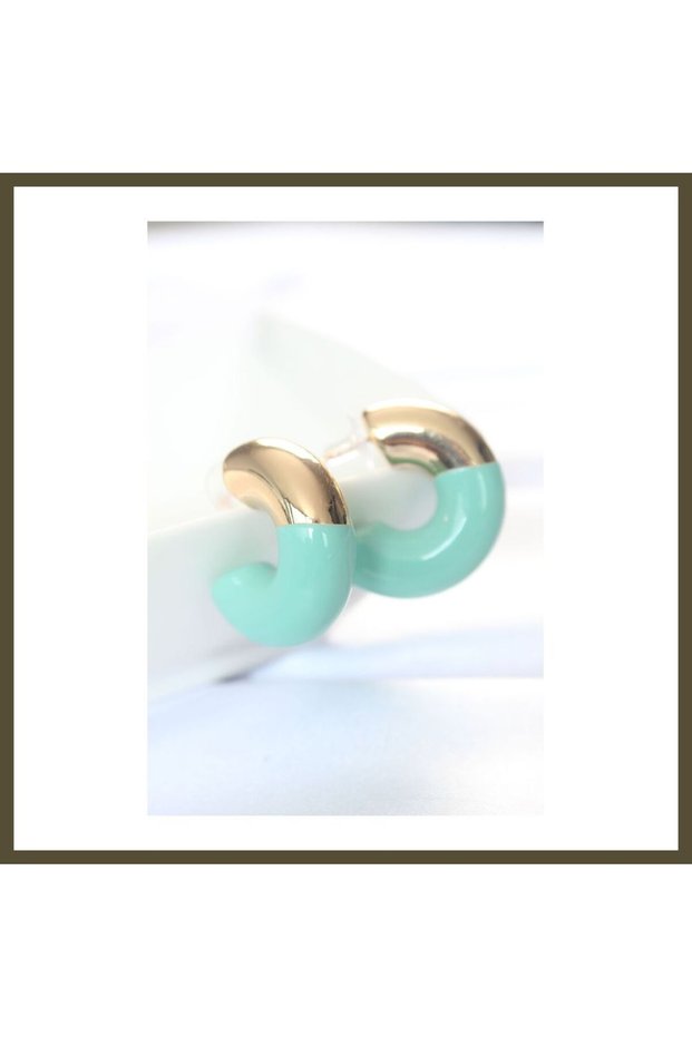 CCB Turquoise Gold Two-Tone Earrings BX
