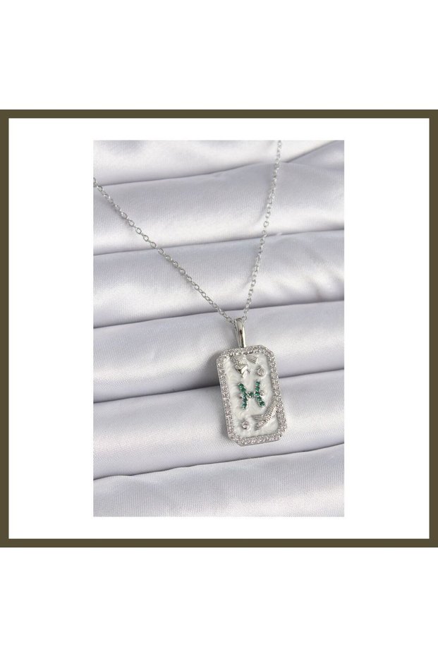 316L Stainless Steel Silver-Colored Chain Pisces Zodiac Sign Zircon Stone Women's Necklace BX