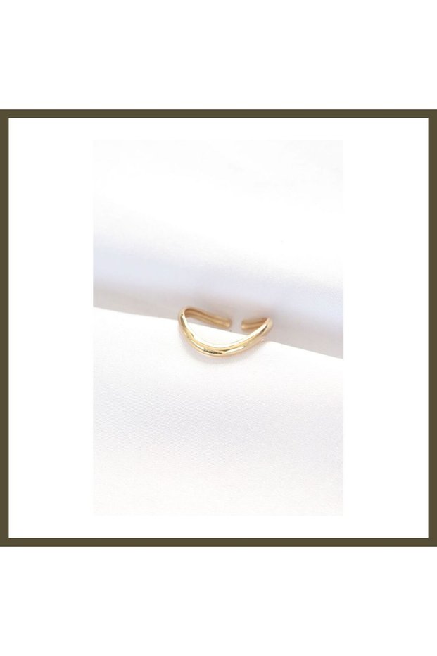 Flat Gold-Colored Adjustable Ring BX