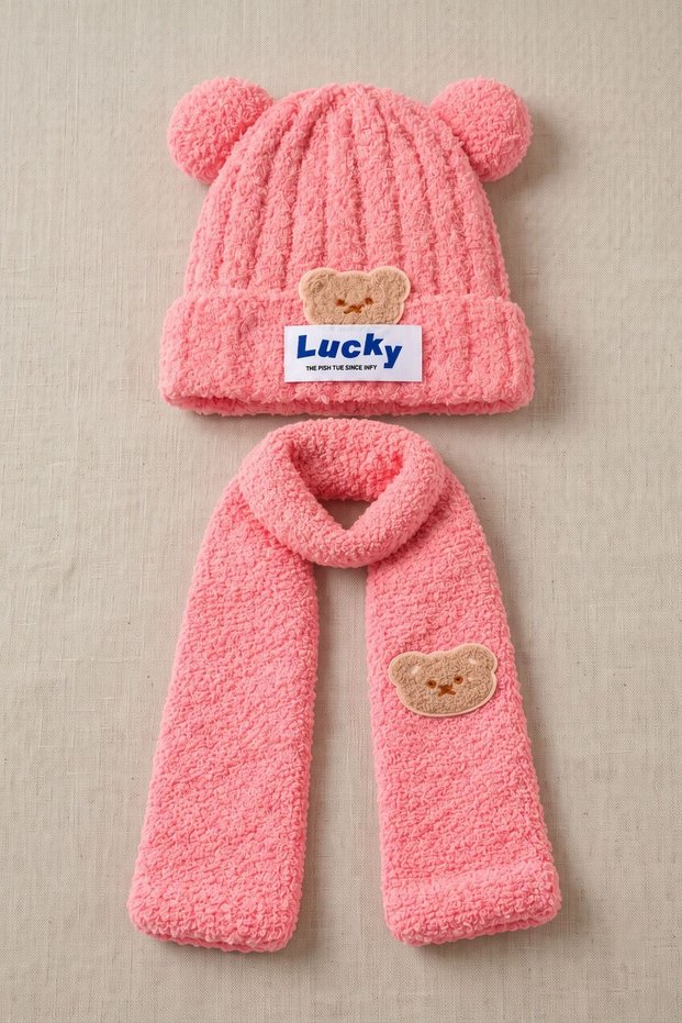 – Plush Beanie and Scarf 2-Piece Set | 3–18 Months