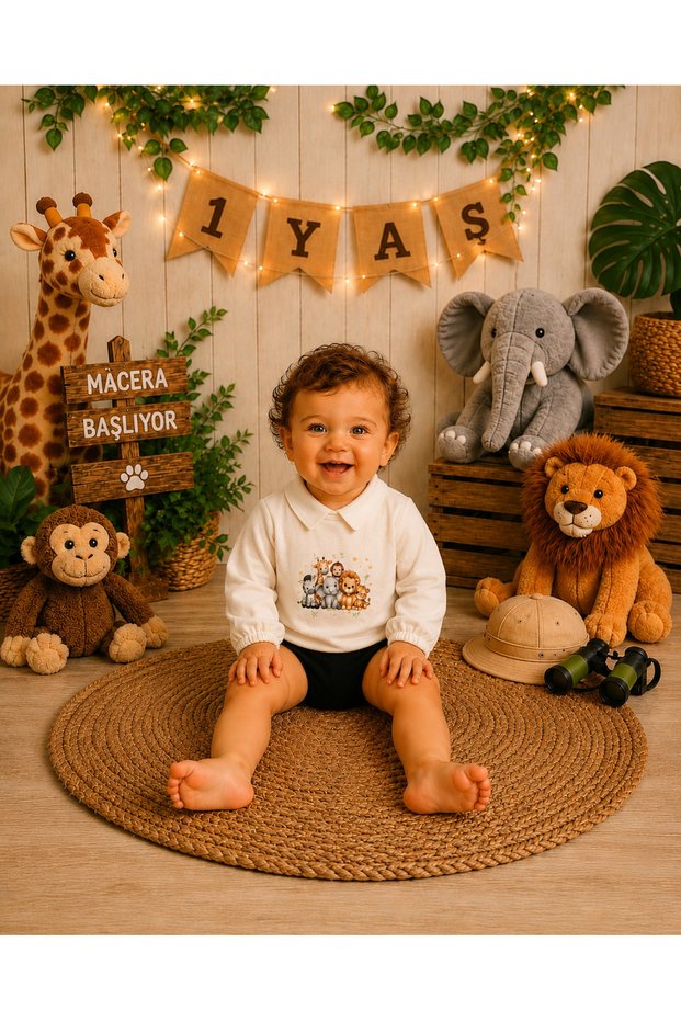 Safari Long-Sleeved 1-Year-Old Shirt with Epaulets