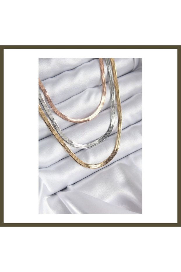 316L Stainless Steel Mixed-Color Italian Chain-Style Women's Necklace BX