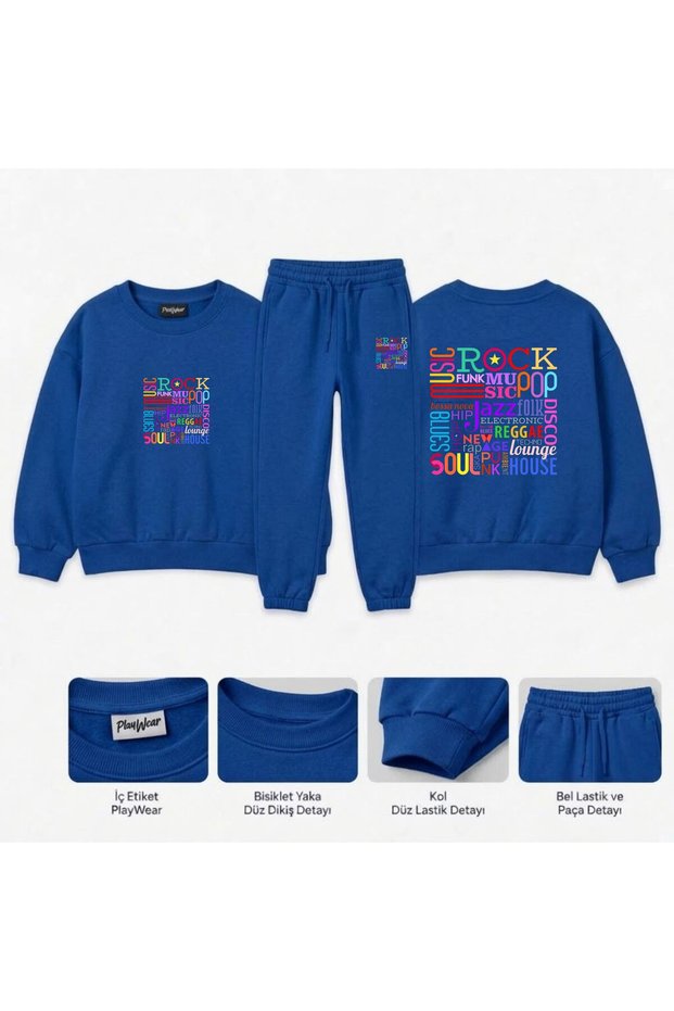 Team Sweatshirt - Music Genres v2 - Printed for Girls, Boys, and Kids - Crew Neck