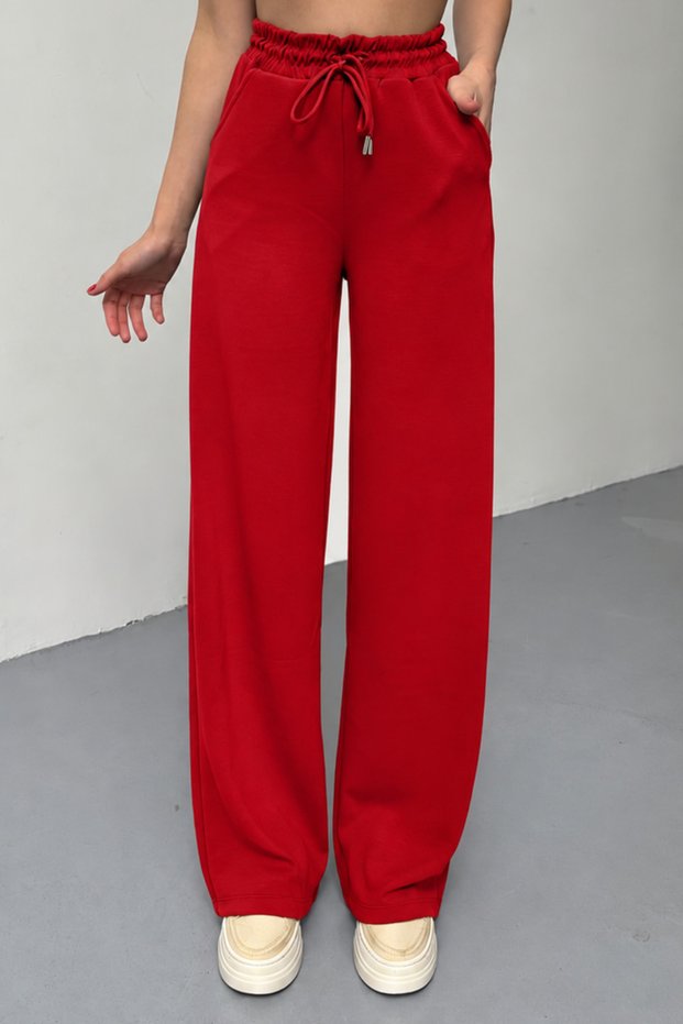Women's Modal, High-Leg, Wide-Leg, Pocketed, Relaxed-Fit Palazzo Sweatpants 3214