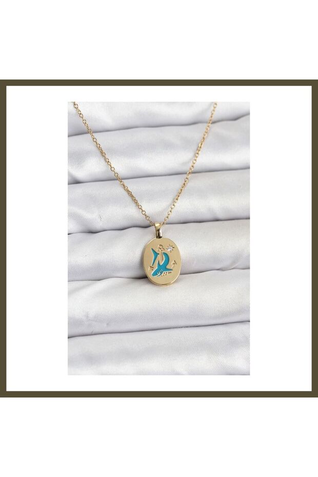 316L Stainless Steel Chain, Gold-Colored Shark-Shaped Women's Necklace BX