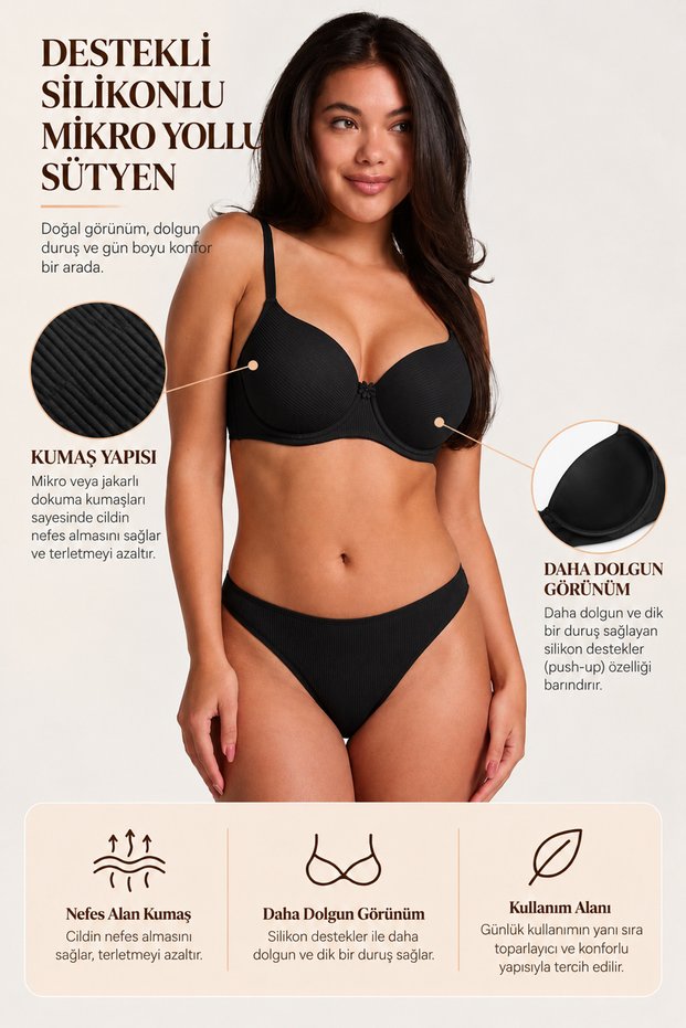 Patterned Bra with Underwire Support