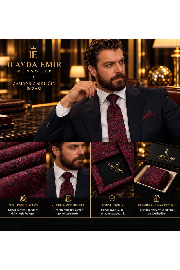 Premium Men's Tie Pocket Square: Specially Woven, Stylish and Modern Design