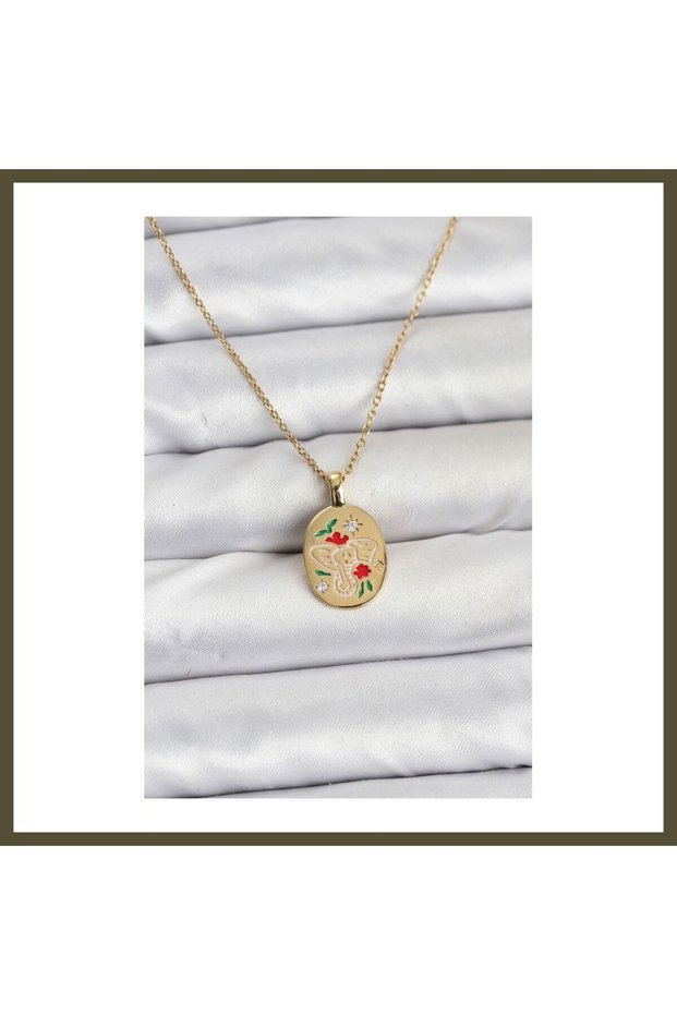 316L Stainless Steel Chain, Gold-Colored, Elephant-Shaped Women's Necklace BX