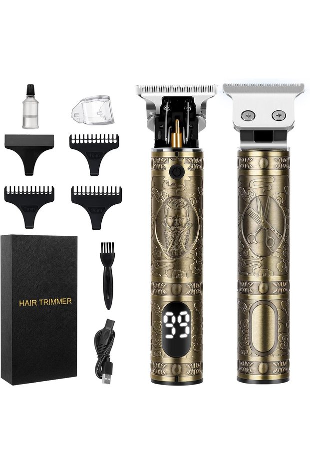 Hair Trimmer for Men, Electric Beard trimmer, Zero Gapped Cordless Trimmer, Rechargeable T-Blade Trimmer, Professional Hair Clippers for men, Shaver Hair Cutting Kit with LCD Display, Gifts for Men
