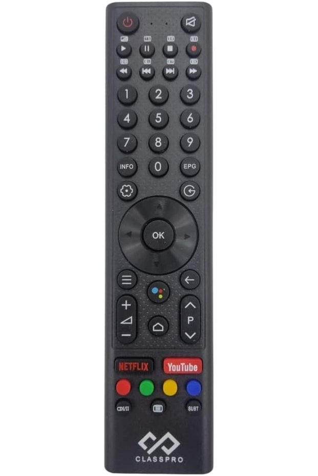 جهاز تحكم عن بعد Class Pro Smart TV - جهاز تحكم بديل متوافق مع تلفزيونات Class Pro الذكية بشاشات LCD وLED مع أزرار قصيرة ذكية - باللون الأسود