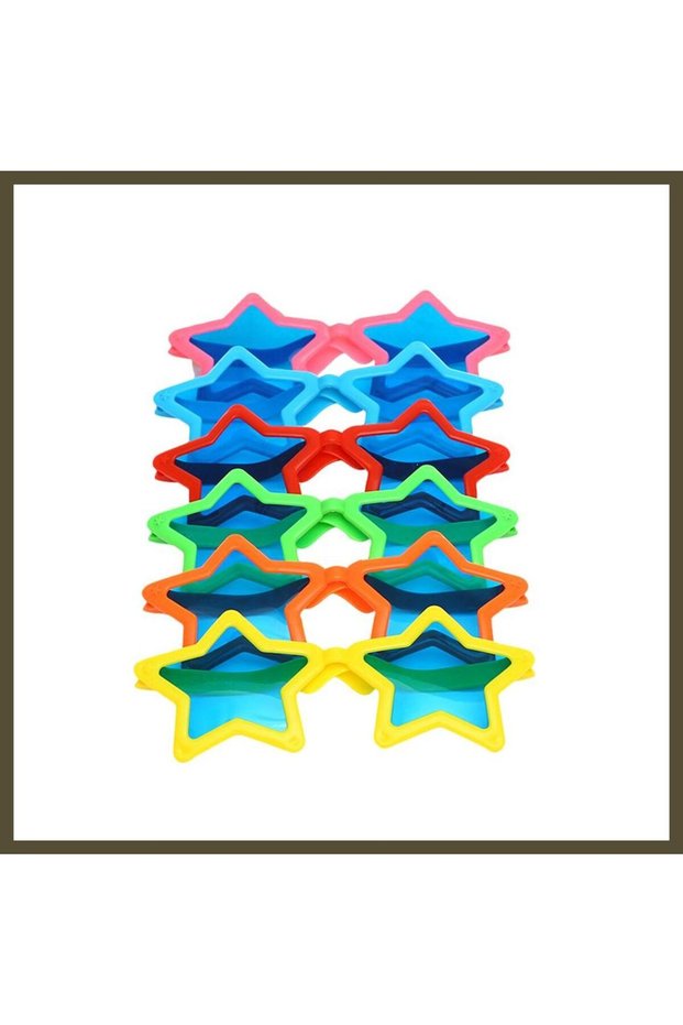 Large Star Party Glasses, Assorted, 12-Pack BX