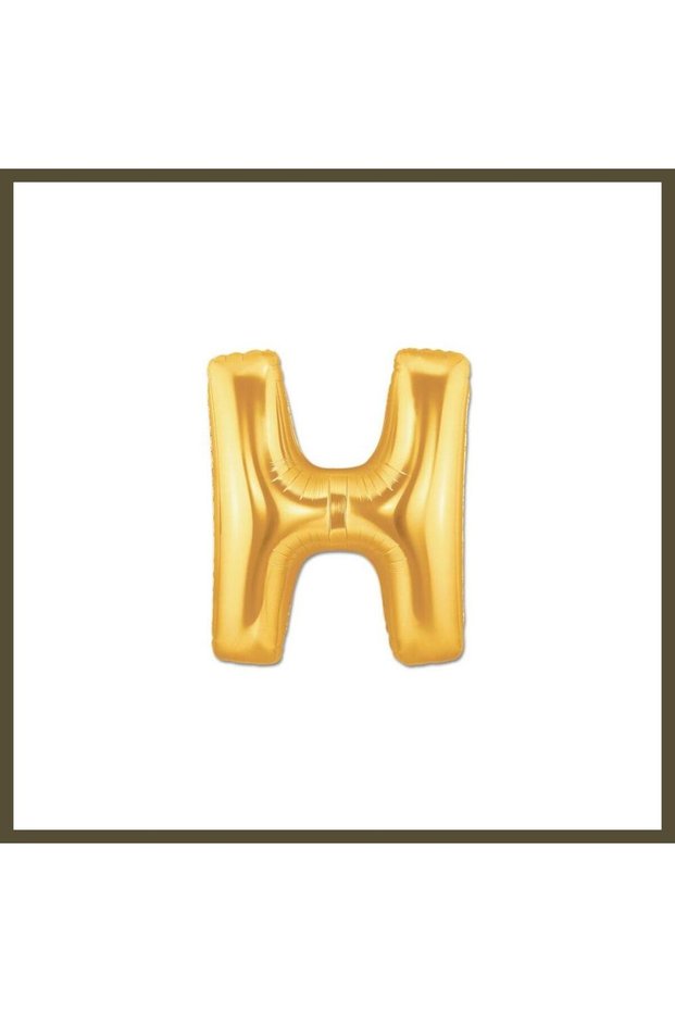 Letter H Foil Balloon, Gold, 40 inches BX
