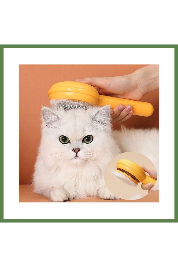 HB006 Hamburger-Shaped Self-Cleaning Pet Brush