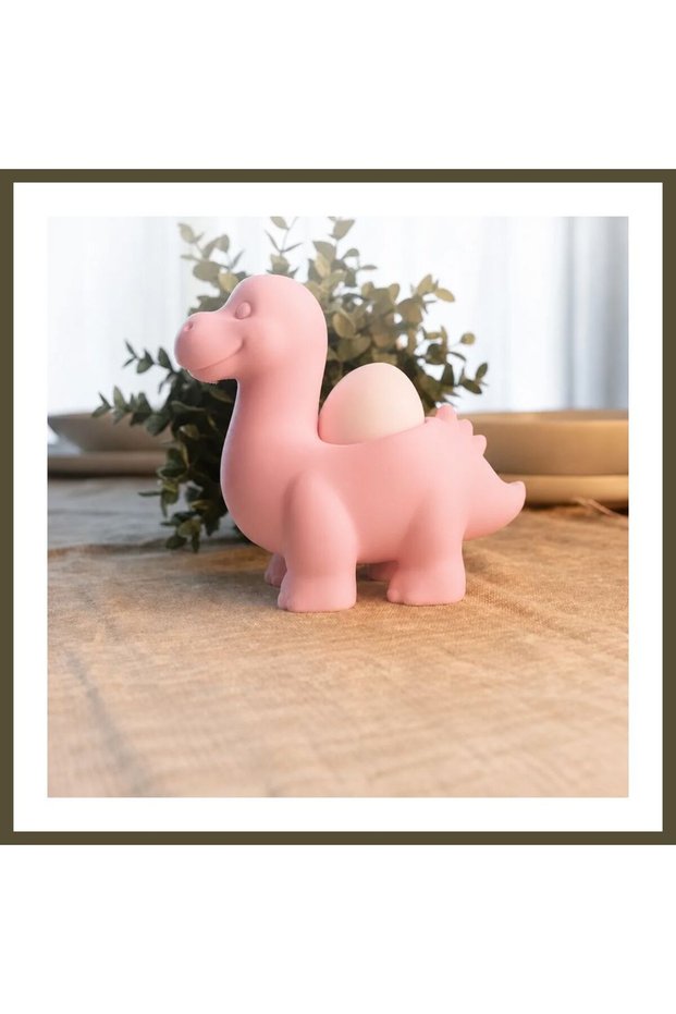 3D-Printed Dinosaur Egg Holder - Cute Eggosaurus Egg Holder - Pink BX