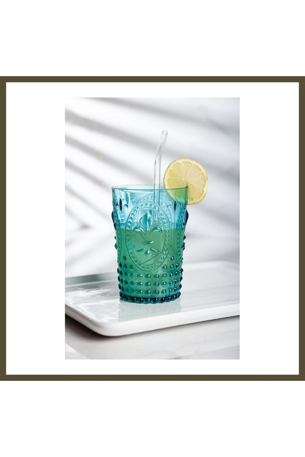 Acrylic Aquamarine Single Short Glass & Water/Soft Drink/Coffee Side Glass, 400 ml (Not Glass, BX)