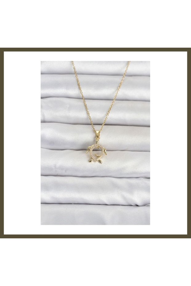 316L Stainless Steel Chain, Gold-Colored, Caretta Caretta Model Women's Necklace BX