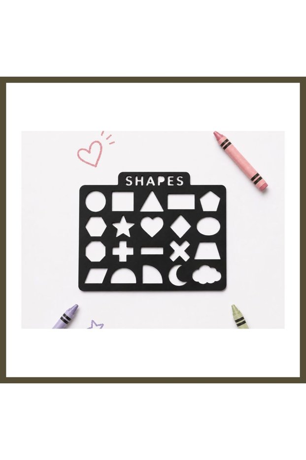 3D Printing Geometric Shapes Drawing Template - 20-Pattern Mold - Black BX