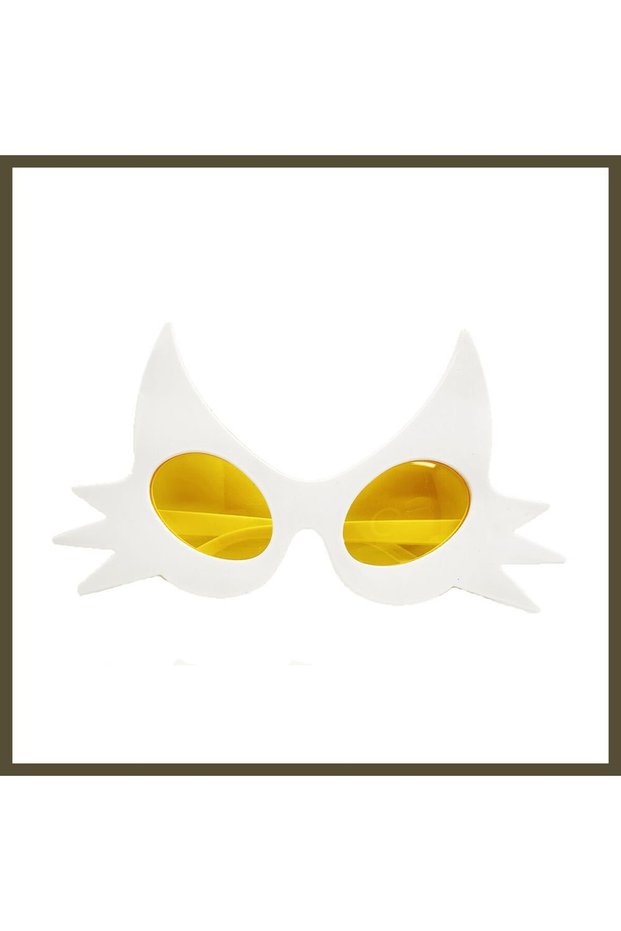 White Cat Party Glasses with Mustache Design, 19x11 cm BX