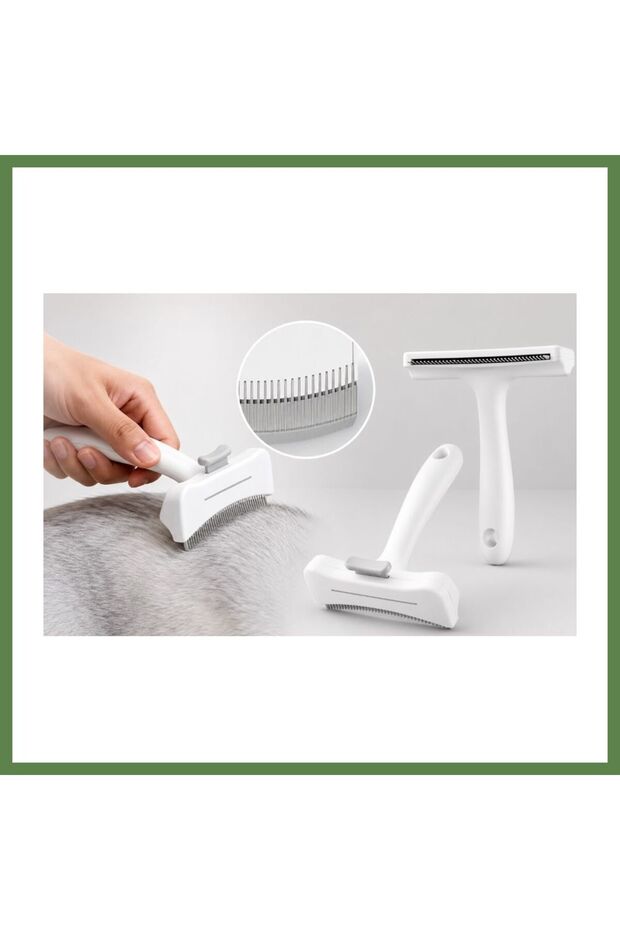 Push-Button Metal-Tip Pet Hair Removal Comb HB006